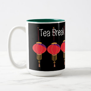 Tee Break Kaffee Break Text zwei Tasse Light Pic