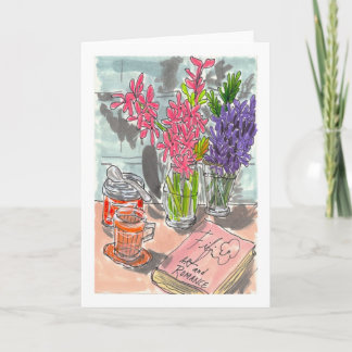 Tee Buch Blumen Karte