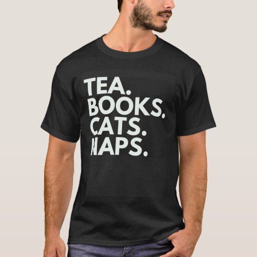 Tee Bücher Katzen Nickerchen (Vorderseite)