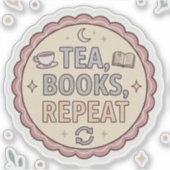 Tee Bücher Wiederholen Aufkleber (Vorderseite)