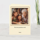 Tee Cake Foto Oma Birthday Herzlichen Glückwunsch Karte (Rückseite)