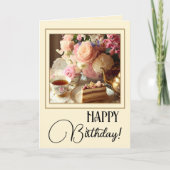 Tee Cake Foto Oma Birthday Herzlichen Glückwunsch Karte (Vorderseite)