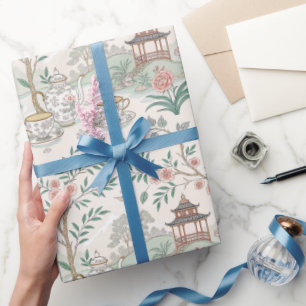 Tee Chinoiserie French Toile Du Jouy Pattern Geschenkpapier