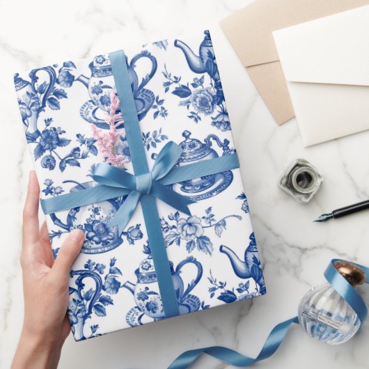 Tee Chinoiserie French Toile Du Jouy Pattern Geschenkpapier (Schenken)