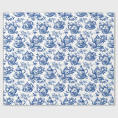 Tee Chinoiserie French Toile Du Jouy Pattern Geschenkpapier (Flach)