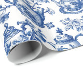 Tee Chinoiserie French Toile Du Jouy Pattern Geschenkpapier (Rolleneckpunkt)