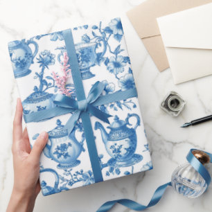 Tee Chinoiserie French Toile Du Jouy Pattern Geschenkpapier