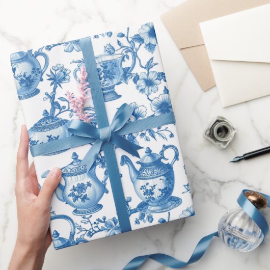 Tee Chinoiserie French Toile Du Jouy Pattern Geschenkpapier (Schenken)