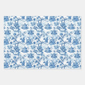 Tee Chinoiserie French Toile Du Jouy Pattern Geschenkpapier Set (Vorderseite 3)