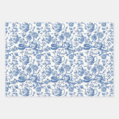 Tee Chinoiserie French Toile Du Jouy Pattern Geschenkpapier Set (Vorderseite 2)