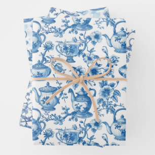 Tee Chinoiserie French Toile Du Jouy Pattern Geschenkpapier Set
