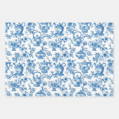 Tee Chinoiserie French Toile Du Jouy Pattern Geschenkpapier Set (Vorderseite)