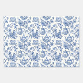 Tee Chinoiserie French Toile Du Jouy Pattern Geschenkpapier Set (Vorderseite)