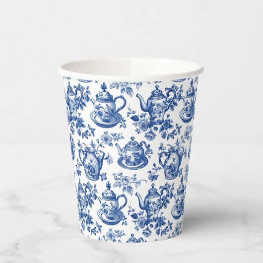 Tee Chinoiserie French Toile Du Jouy Pattern Pappbecher (Links)