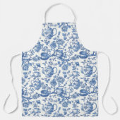 Tee Chinoiserie French Toile Du Jouy Pattern Schürze (Vorderseite)