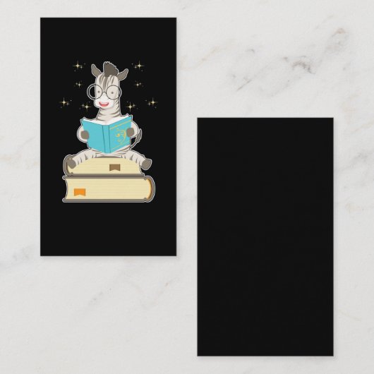 Tee-Coffee-Bookworm buchen Zebra Visitenkarte (Vorne/Hinten)