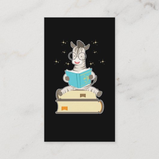 Tee-Coffee-Bookworm buchen Zebra Visitenkarte (Vorderseite)