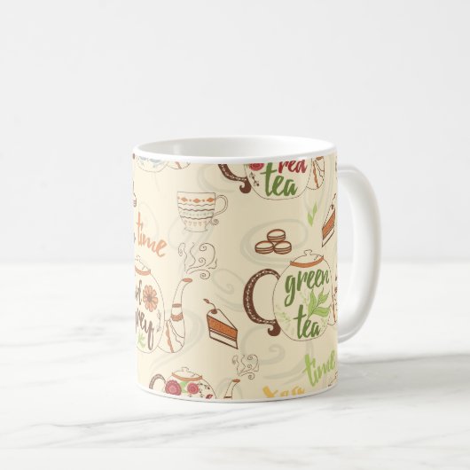 Tee, Cookies und Cake Time Sketch Kaffeetasse (VorderseiteRechts)