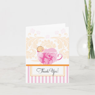 Tee-Cup Baby-Dusche Danke Karte