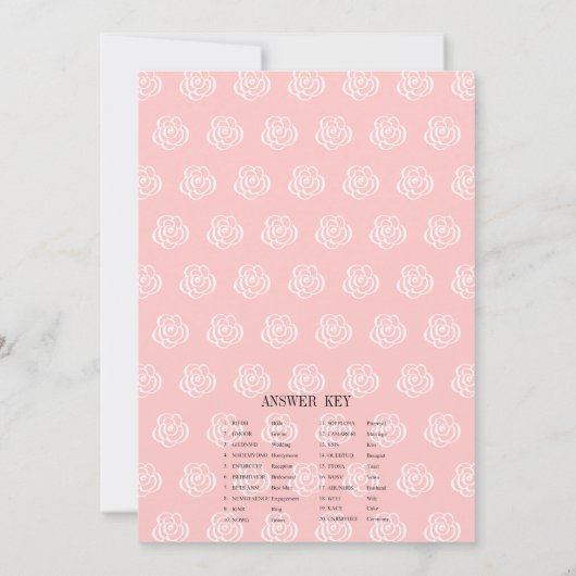 Tee Cup Brautparty Word Scramble Game Card Einladung (Rückseite)