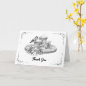 Tee-Cup Danke-Karte Karte (Gelbe Blume)