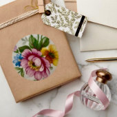 Tee Cup Floral Bouquet Aufkleber