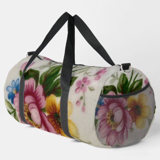 Tee Cup Floral Bouquet Duffle Tasche (Rechte Ecke)
