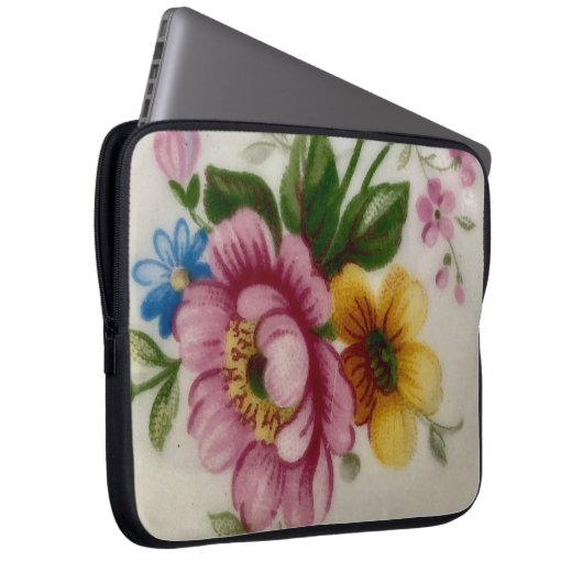 Tee Cup Floral Bouquet Electronics Bag Laptopschutzhülle (Vorne Rechts)