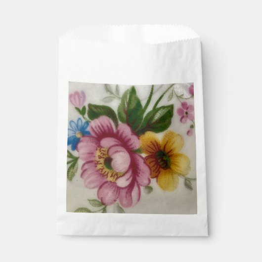 Tee Cup Floral Bouquet Gefallen Tasche Geschenktütchen (Vorderseite)