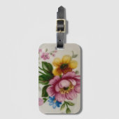 Tee Cup Floral Bouquet Gepäckstück Gepäckanhänger (Vorderseite Vertikal)
