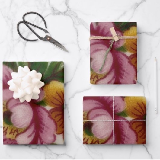 Tee Cup Floral Bouquet Geschenkpapier Set