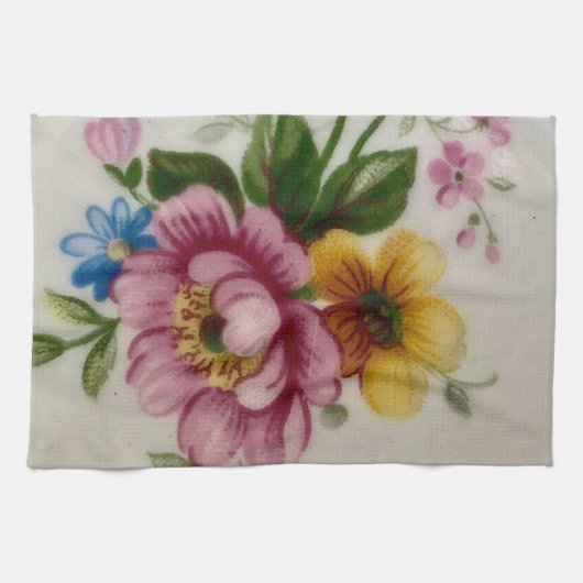 Tee Cup Floral Bouquet Geschirrtuch (Horizontal)