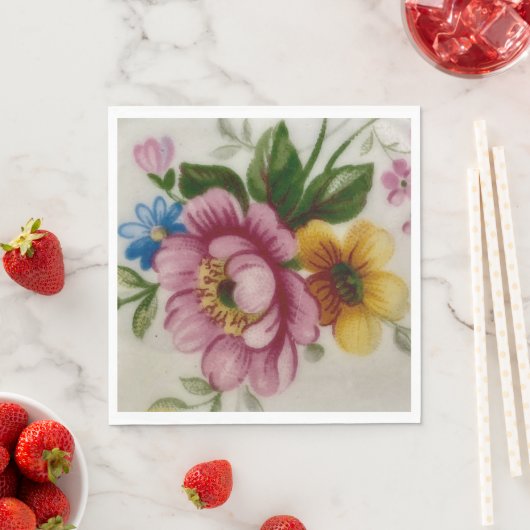 Tee Cup Floral Bouquet Papier Napkin Serviette (Beispiel)