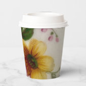 Tee Cup Floral Bouquet Papier Tasse Pappbecher (Rückseite)