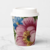 Tee Cup Floral Bouquet Papier Tasse Pappbecher (Vorderseite)