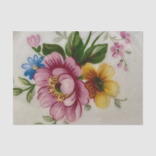 Tee Cup Floral Bouquet Seidenpapier (Vorderseite)