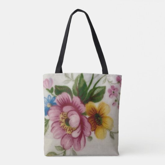 Tee Cup Floral Bouquet Tote Tasche (Rückseite)