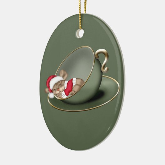 Tee-Cup-Maus schlafen 2 Seiten Keramik Ornament (Links)