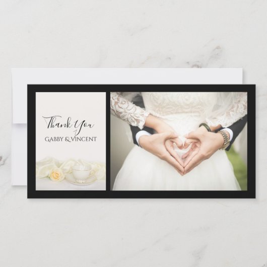 Tee Cup mit Blume White Rose Hochzeit Danke (Vorderseite)