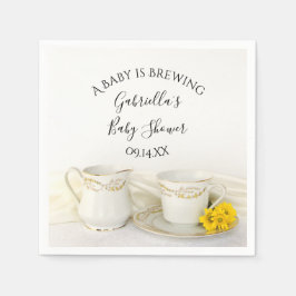 Tee Cup mit Yellow Daisies Baby ist Braudusche Serviette