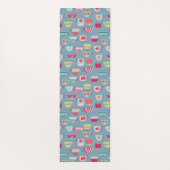 Tee Cup Muster Blau Yogamatte (Rückseite)
