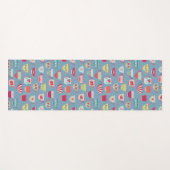 Tee Cup Muster Blau Yogamatte (Vorderseite (Horizontal))