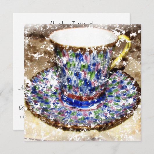Tee-Cup-Party Einladungen (Vorne/Hinten)