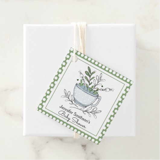 Tee Cup Tea Party Kinderdusche Danke Geschenkanhänger (Beispiel)