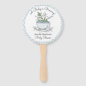 Tee Cup Tea Party Kinderdusche Danke Hand Fan Fächer (Vorderseite)