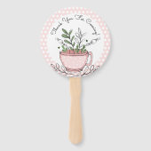 Tee Cup Tea Party Kinderdusche Danke Hand Fan Fächer (Rückseite)