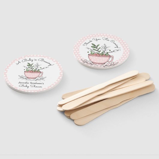 Tee Cup Tea Party Kinderdusche Danke Hand Fan Fächer (Non-assembled)