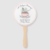 Tee Cup Tea Party Kinderdusche Danke Hand Fan Fächer (Vorderseite)