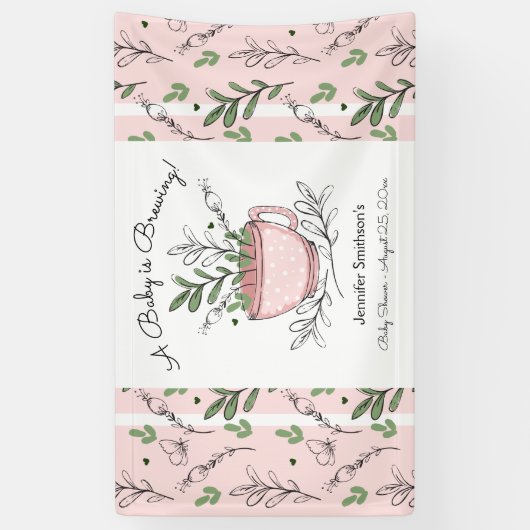 Tee-Cup Tee Party Kinderdusche Banner (Vertikal)