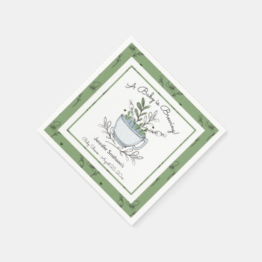 Tee-Cup Tee Party Kinderdusche Napkins Serviette (Ecke)